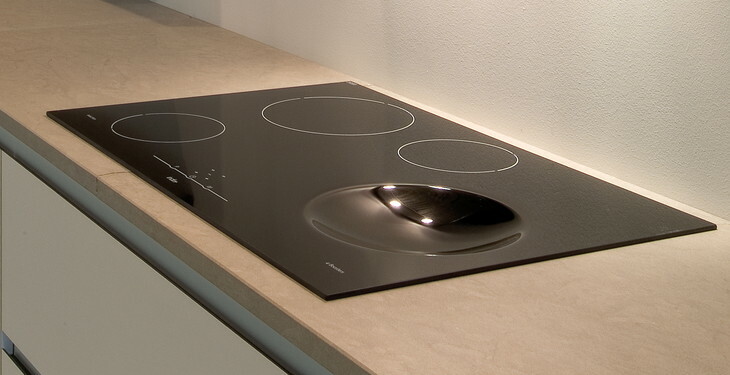 INDU+ 750 wok Table de cuisson induction 3 foyers plats + foyer Wok